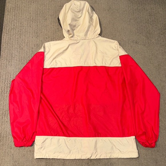 NWOT - Columbia Men's Size L Flash Challenger Windbreaker Jacket Red Beige Tan - Picture 3 of 4